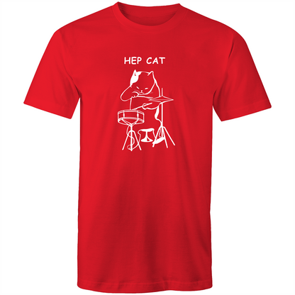 Hep Cat - Mens T-Shirt Red Mens T-shirt Funny Mens Music