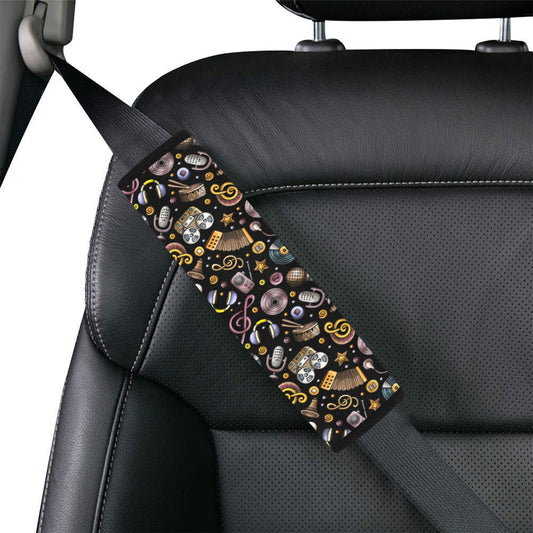 Retro Music Mix Car Seat Belt Cover 7''x10'' (Pack of 2) Car Seat Belt Cover 7x10 (Pack of 2) Printed Offshore