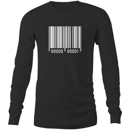 Barcode - Long Sleeve T-Shirt Black Unisex Long Sleeve T-shirt Mens Womens
