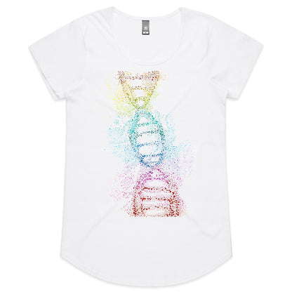 DNA Splatter - Womens Scoop Neck T-Shirt White Womens Scoop Neck T-shirt Science Womens