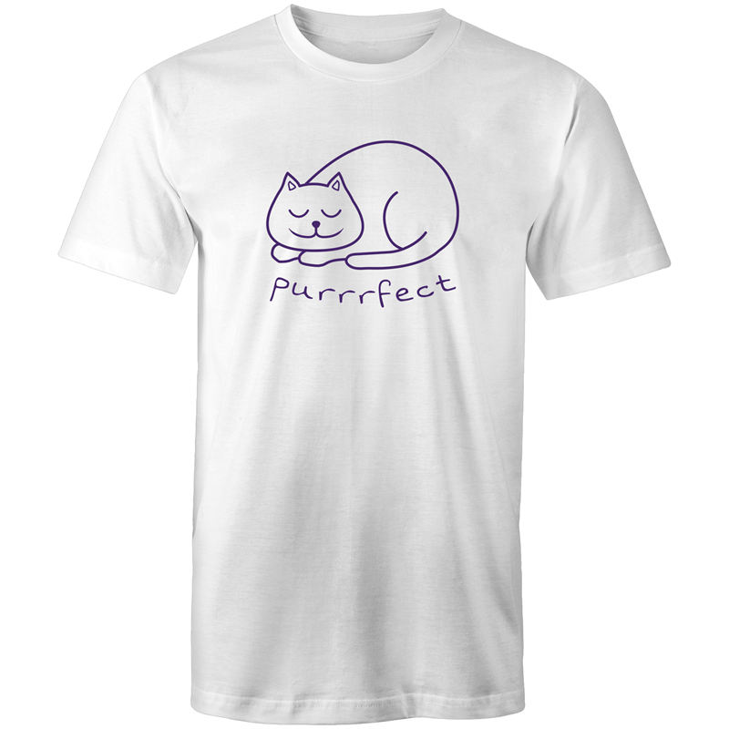 Purrrfect - Mens T-Shirt White Mens T-shirt animal Mens