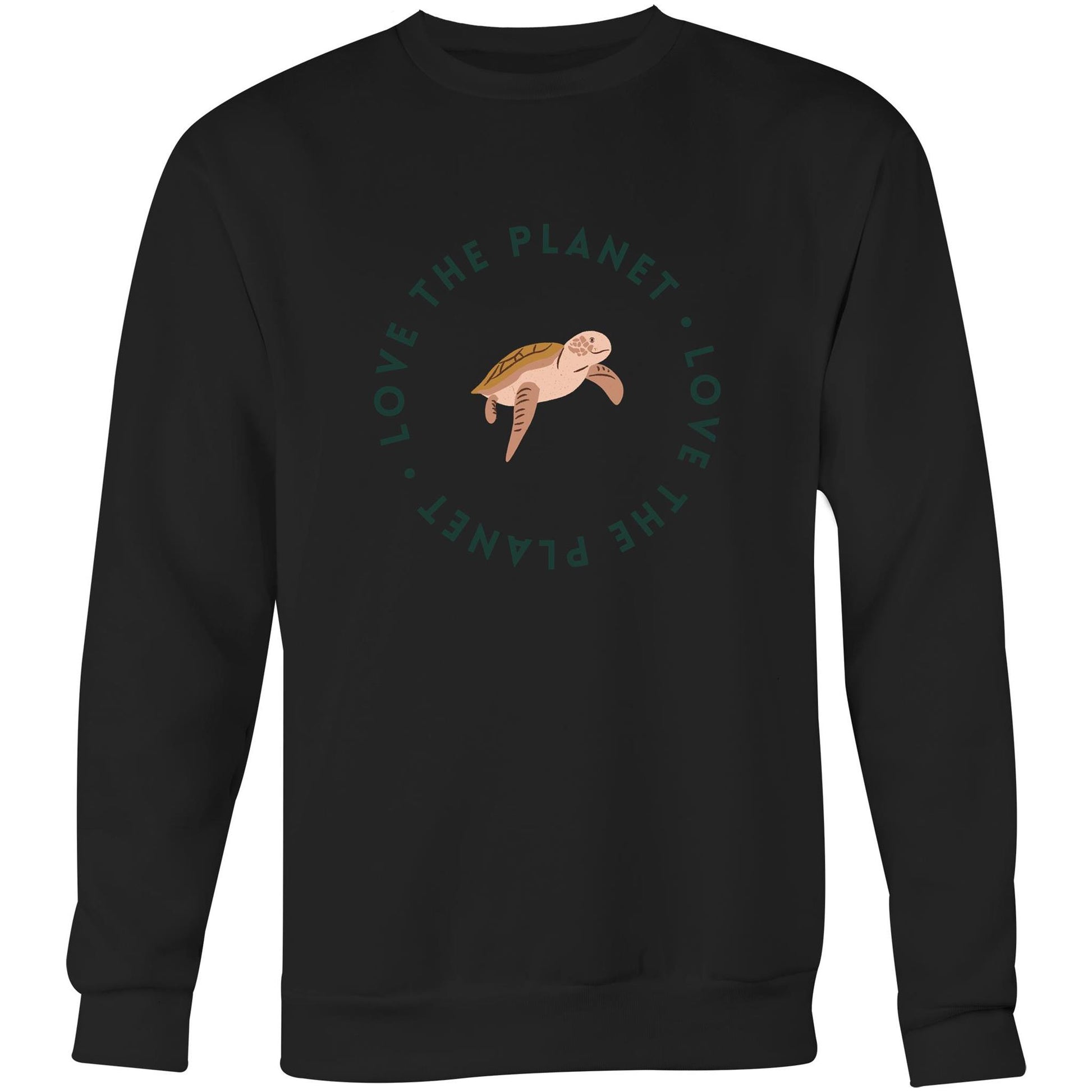 Love The Planet - Crew Sweatshirt Black Sweatshirt Environment