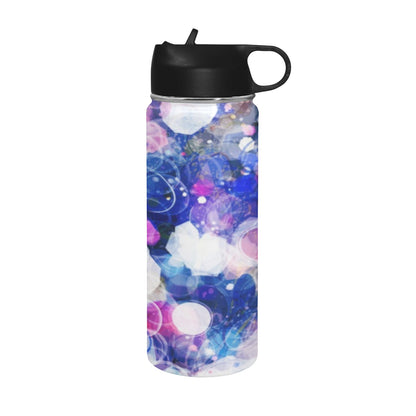 Watercolour Galaxy Insulated Water Bottle with Straw Lid (18 oz) Insulated Water Bottle with Straw Lid Printed Offshore