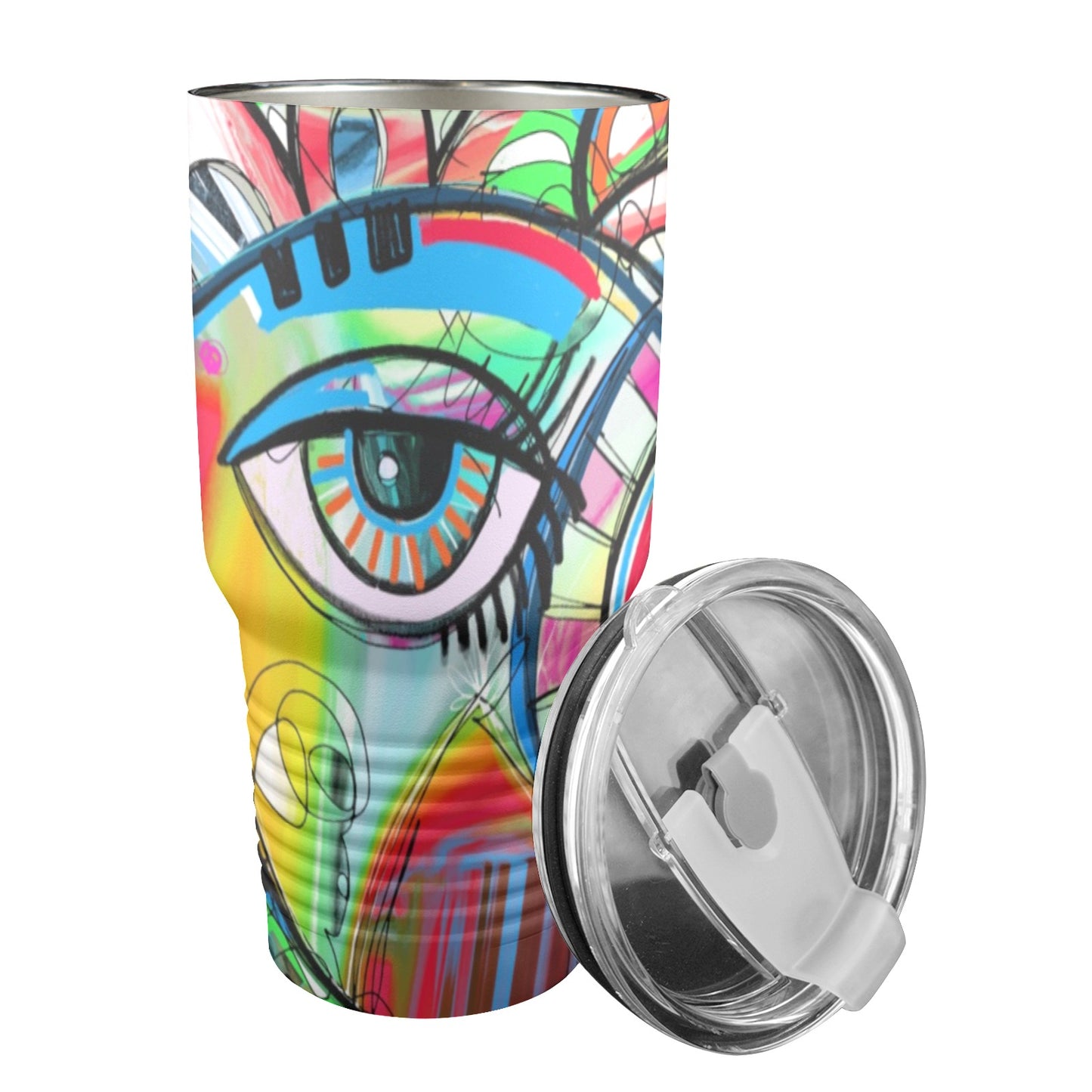 Graffiti Bird - 30oz Insulated Stainless Steel Mobile Tumbler 30oz Insulated Stainless Steel Mobile Tumbler animal Printed Offshore