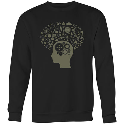 Science Brain - Crew Sweatshirt Black Sweatshirt Mens Science Womens