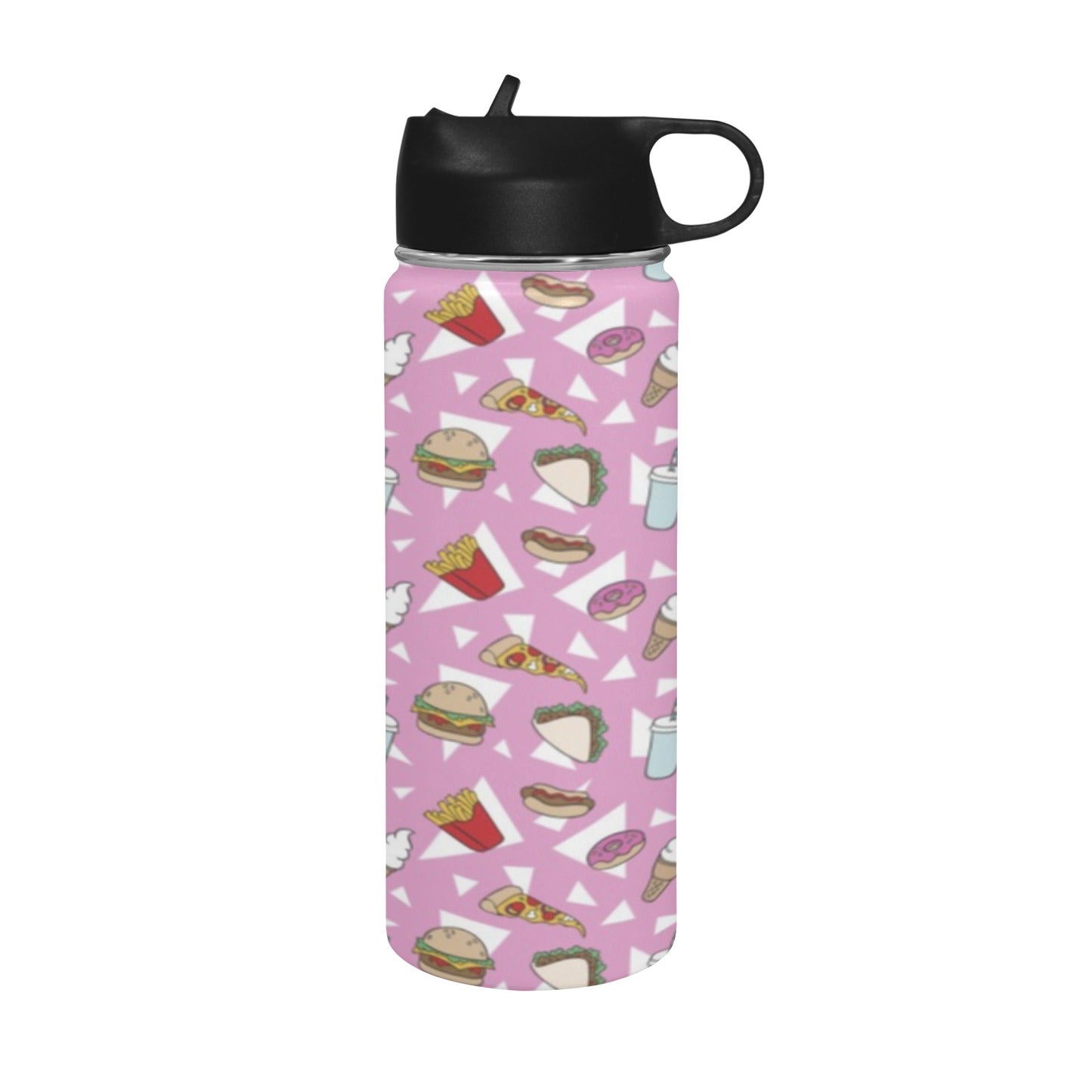 Fast Food - Insulated Water Bottle with Straw Lid (18 oz) Insulated Water Bottle with Straw Lid Printed Offshore