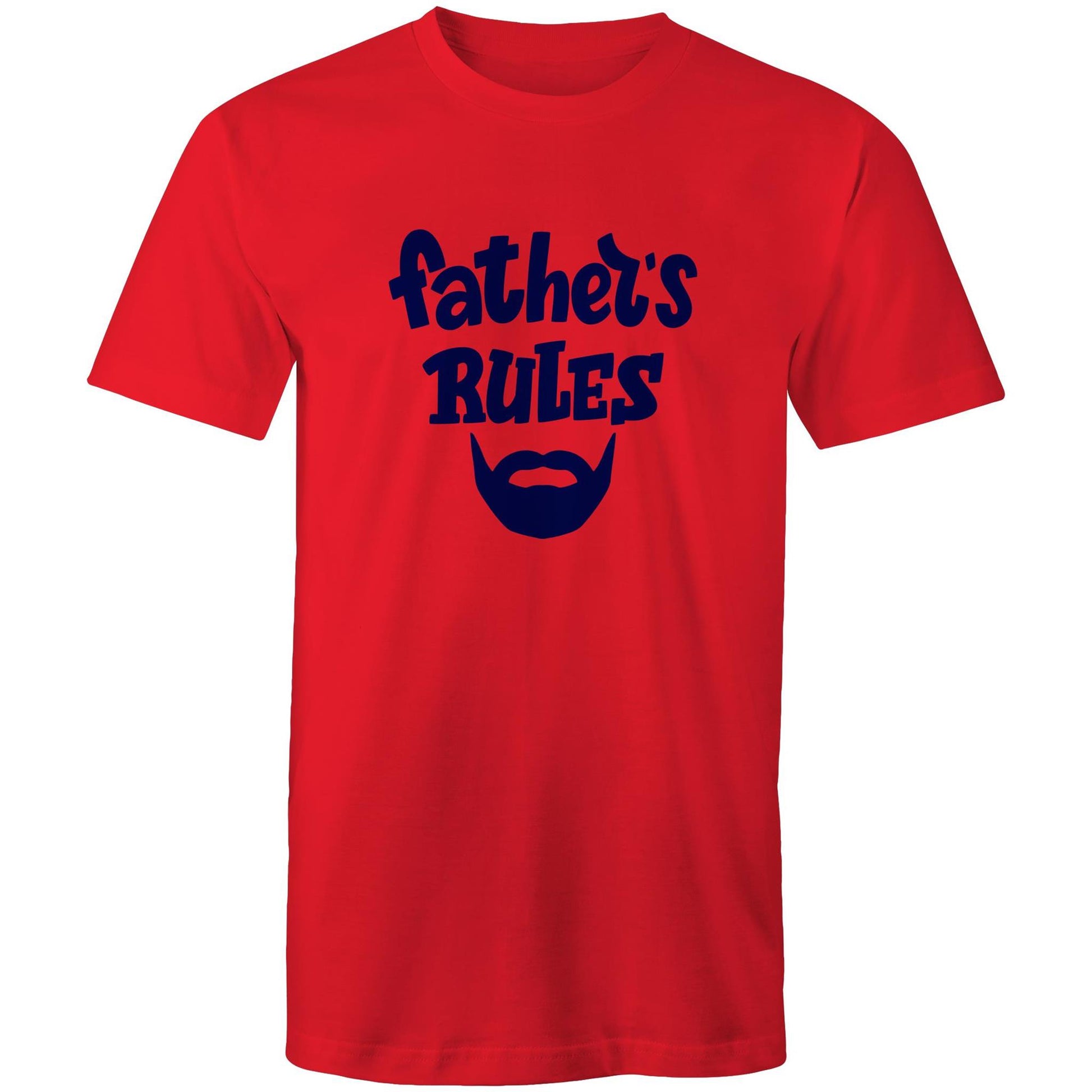 Father's Rules - Mens T-Shirt Red Mens T-shirt Dad