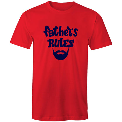 Father's Rules - Mens T-Shirt Red Mens T-shirt Dad