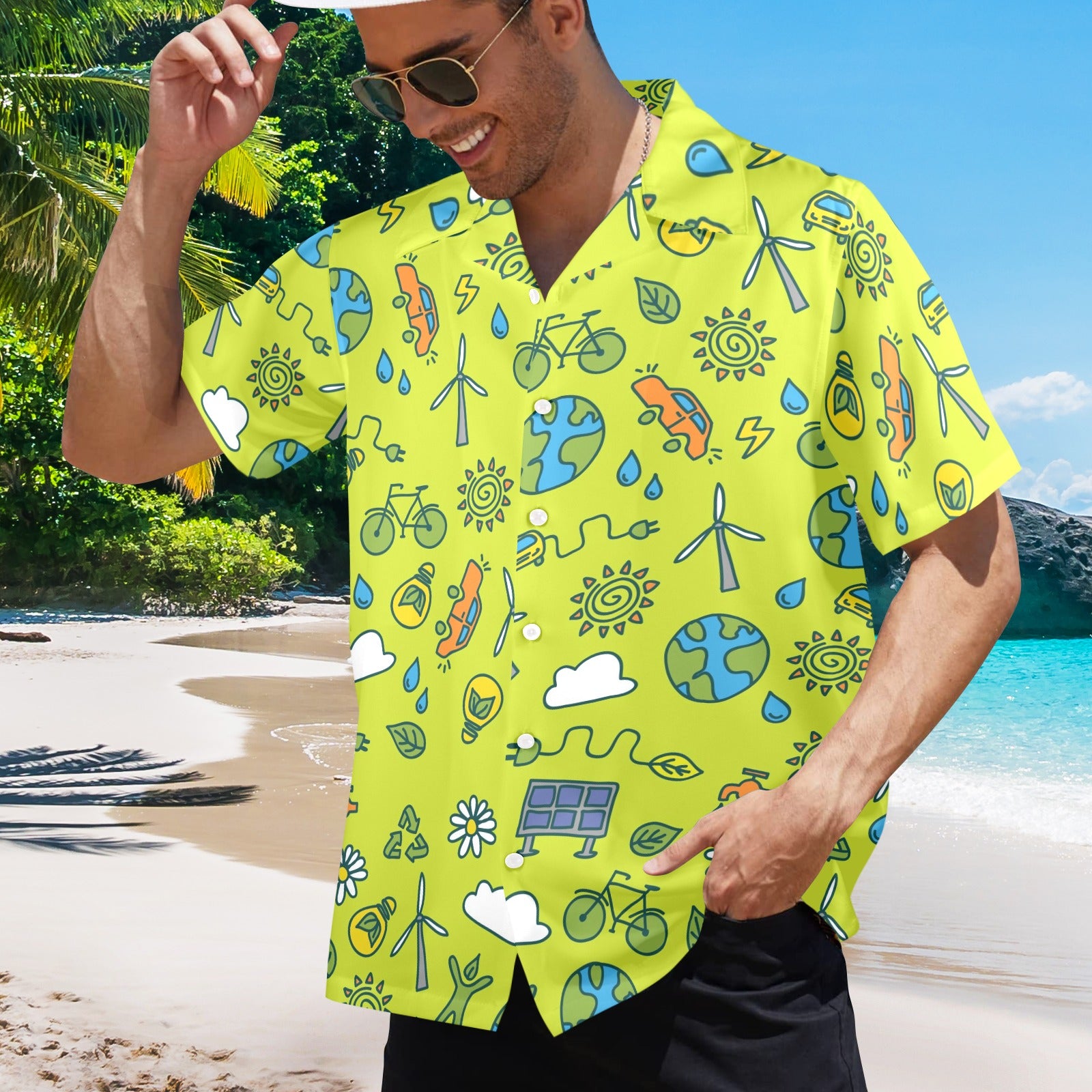 Go Green - Mens Hawaiian Shirt Mens Hawaiian Shirt