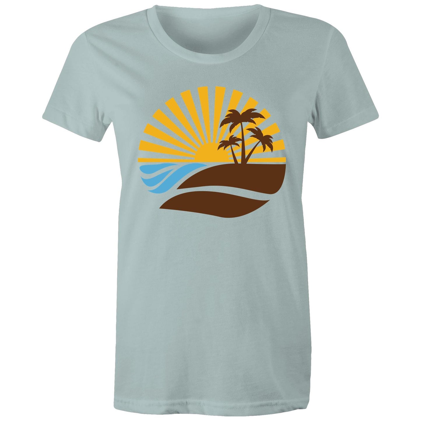 Vintage Surf - Women's T-shirt Pale Blue Womens T-shirt Retro Summer Surf Womens