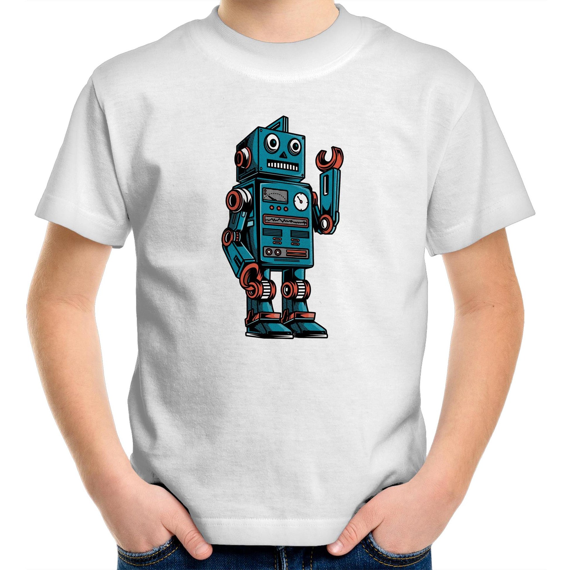 Robot - Kids Youth Crew T-Shirt White Kids Youth T-shirt Sci Fi