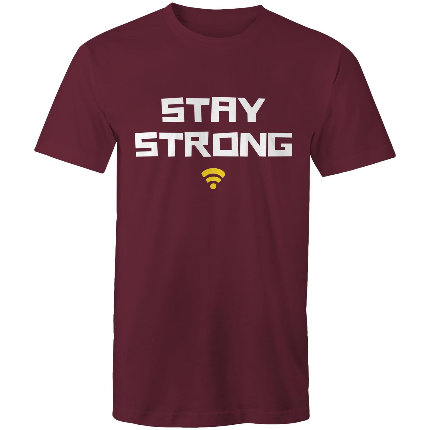 Stay Strong - Mens T-Shirt Burgundy Mens T-shirt Motivation Tech