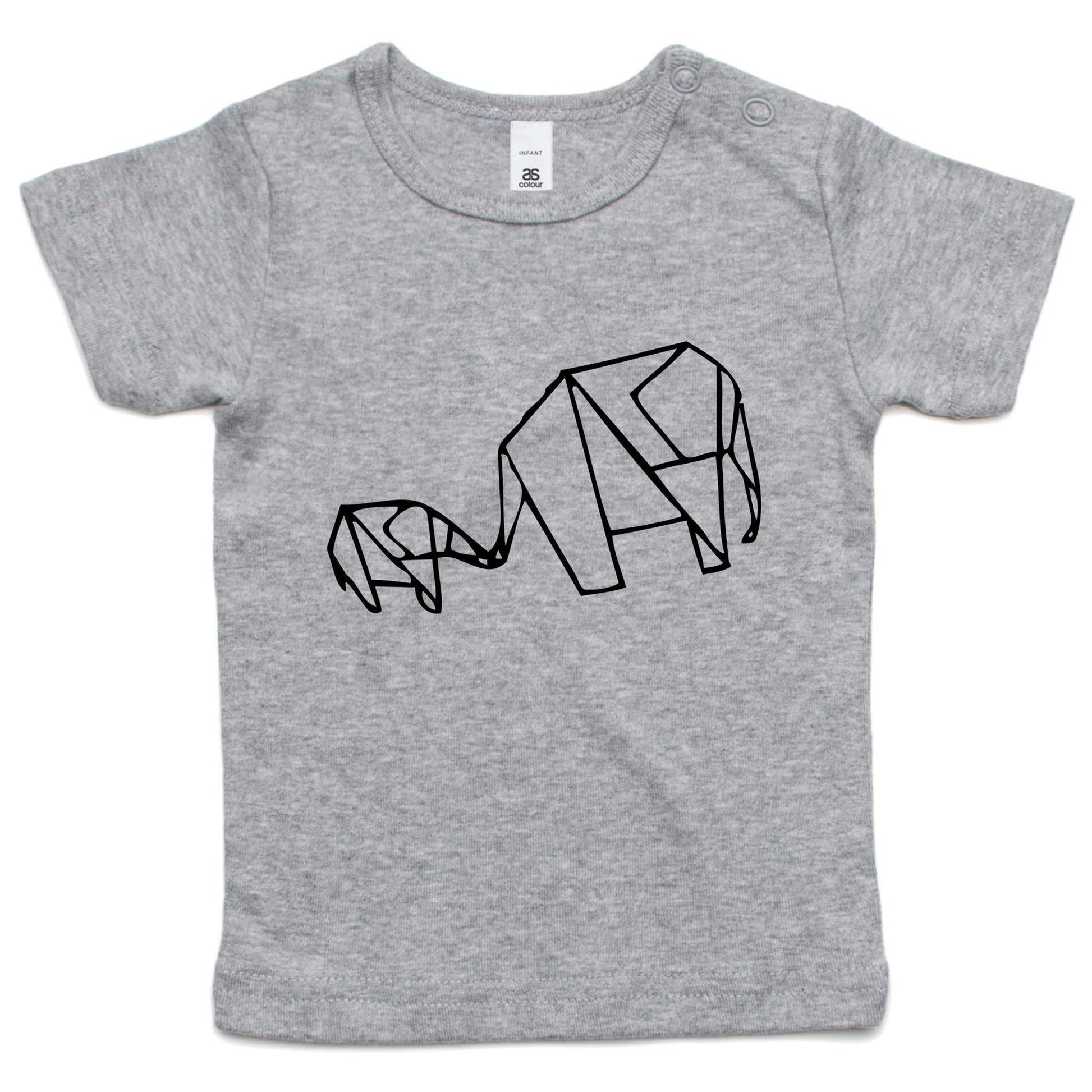 Origami Elephants - Baby T-shirt Grey Marle Baby T-shirt kids