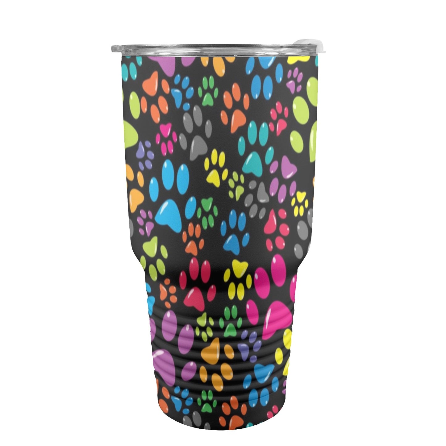 Bright Paw Prints - 30oz Insulated Stainless Steel Mobile Tumbler 30oz Insulated Stainless Steel Mobile Tumbler Printed Offshore