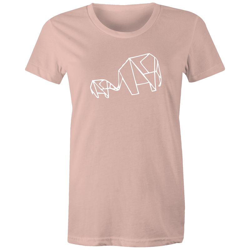 Origami Elephants - Women's T-shirt Pale Pink Womens T-shirt animal Womens