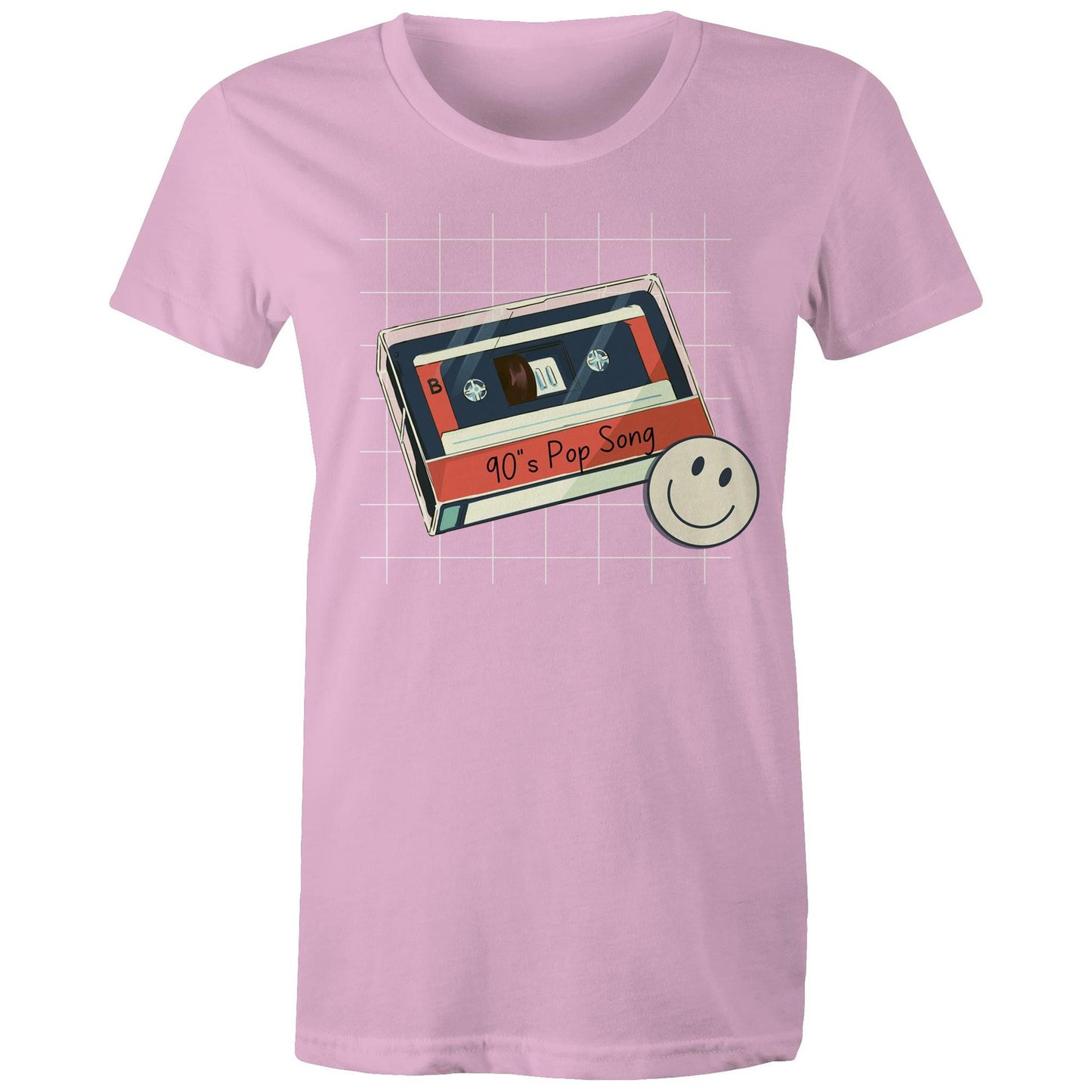 90's Pop Song - Womens T-shirt Pink Womens T-shirt Music Retro