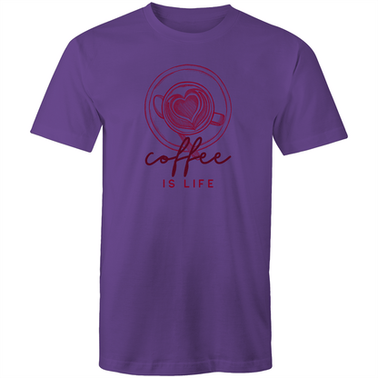 Coffee Is Life - Mens T-Shirt Purple Mens T-shirt Coffee Mens