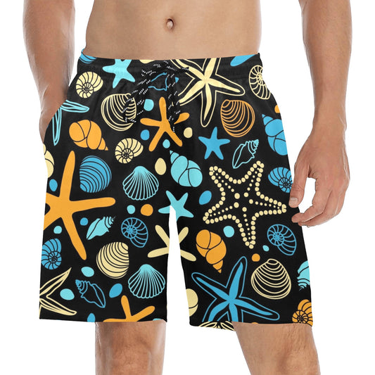 Starfish And Shells - Men's Mid-Length Beach Shorts Men's Mid-Length Beach Shorts Summer