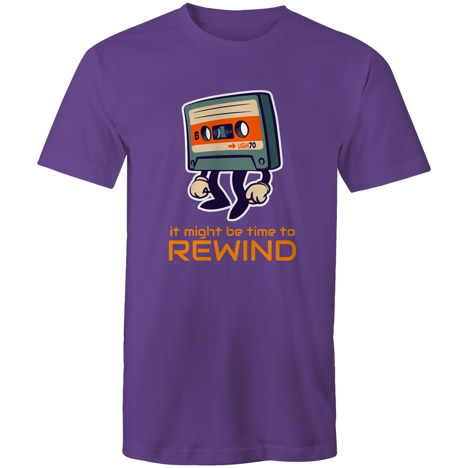 It Might Be Time To Rewind - Mens T-Shirt Purple Mens T-shirt Music Retro