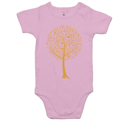 Music Tree - Baby Bodysuit Pink Baby Bodysuit kids Music Plants