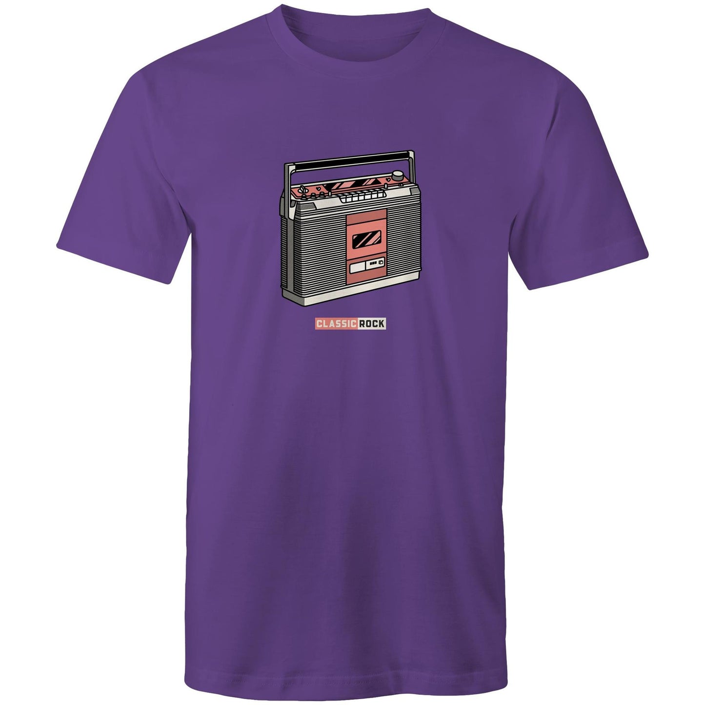 Classic Rock, Cassette Player - Mens T-Shirt Purple Mens T-shirt Music Retro