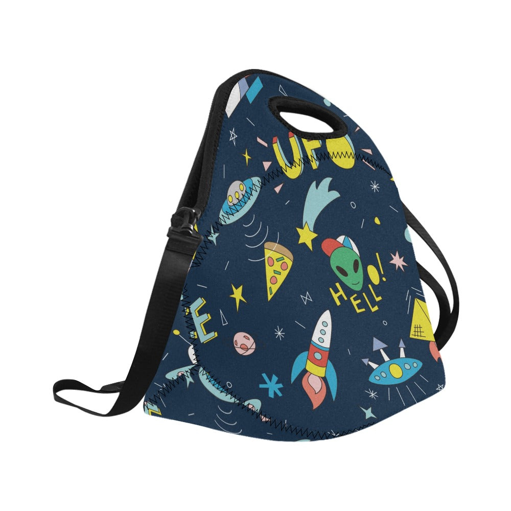 Hello Alien - Neoprene Lunch Bag/Large Neoprene Lunch Bag/Large Printed Offshore Sci Fi