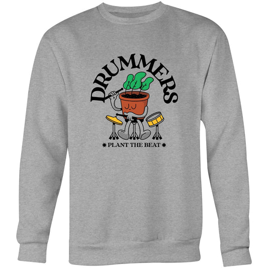 Drummers - Crew Sweatshirt Grey Marle Sweatshirt Music Plants