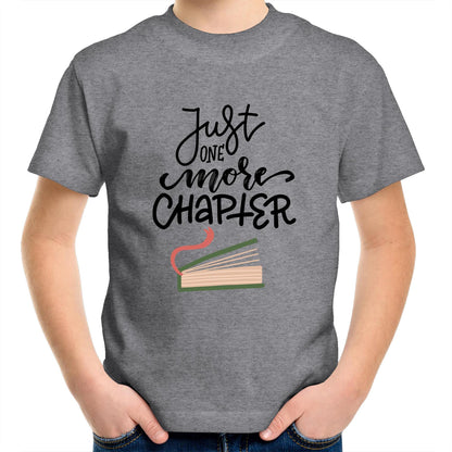 Just One More Chapter - Kids Youth Crew T-Shirt Grey Marle Kids Youth T-shirt Reading