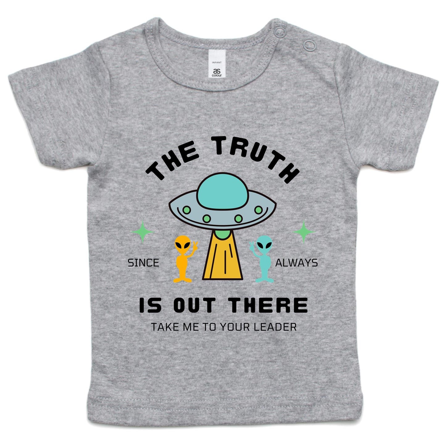 The Truth Is Out There - Baby T-shirt Grey Marle Baby T-shirt Sci Fi