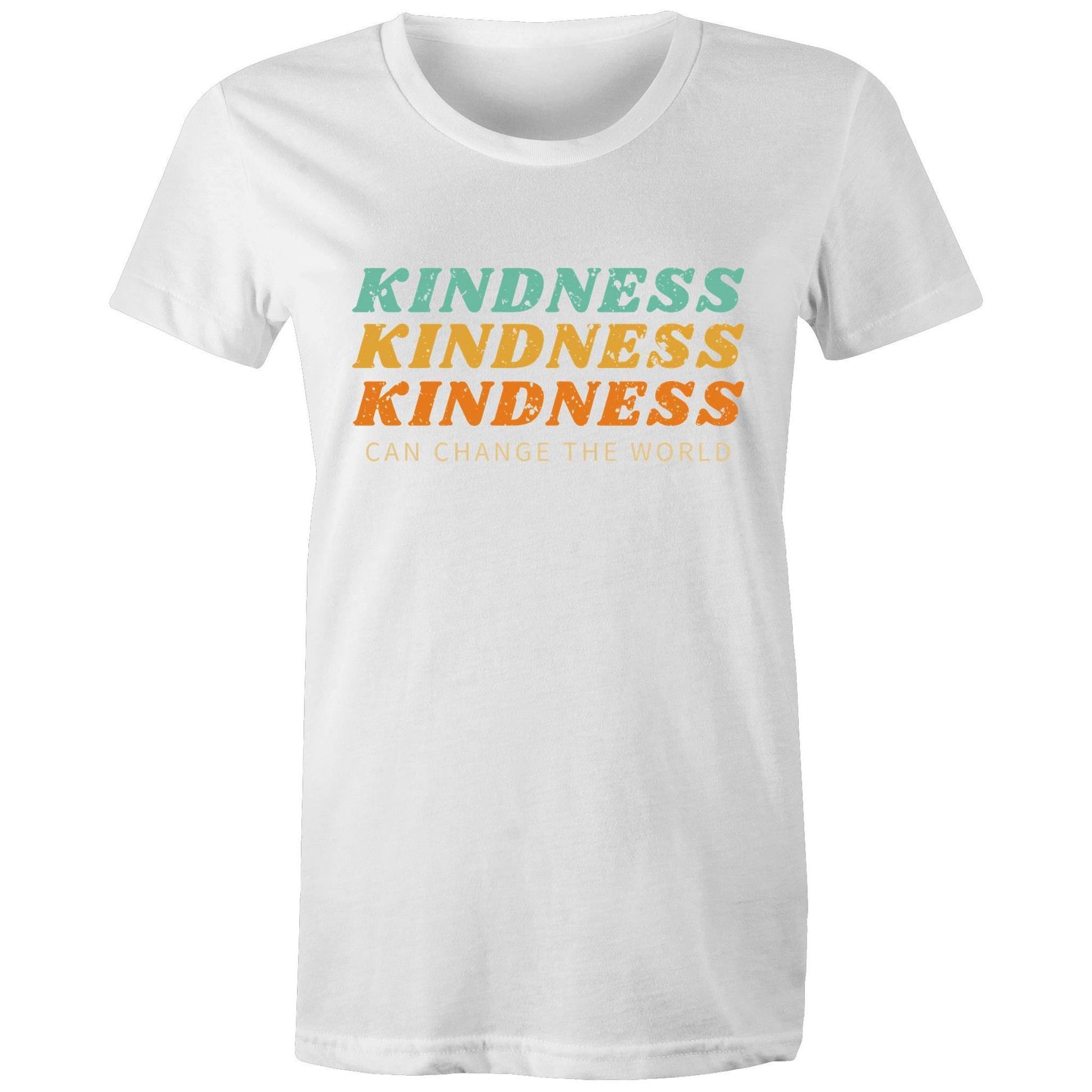 Kindness Can Change The World - Women's T-shirt White Womens T-shirt Retro Womens