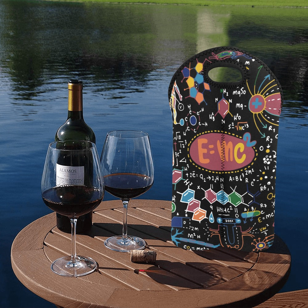 Science Time - 2-Bottle Neoprene Wine Bag 2 Bottle Wine Bag Printed Offshore