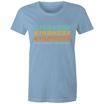 Kindness Can Change The World - Women's T-shirt Carolina Blue Womens T-shirt Retro Womens