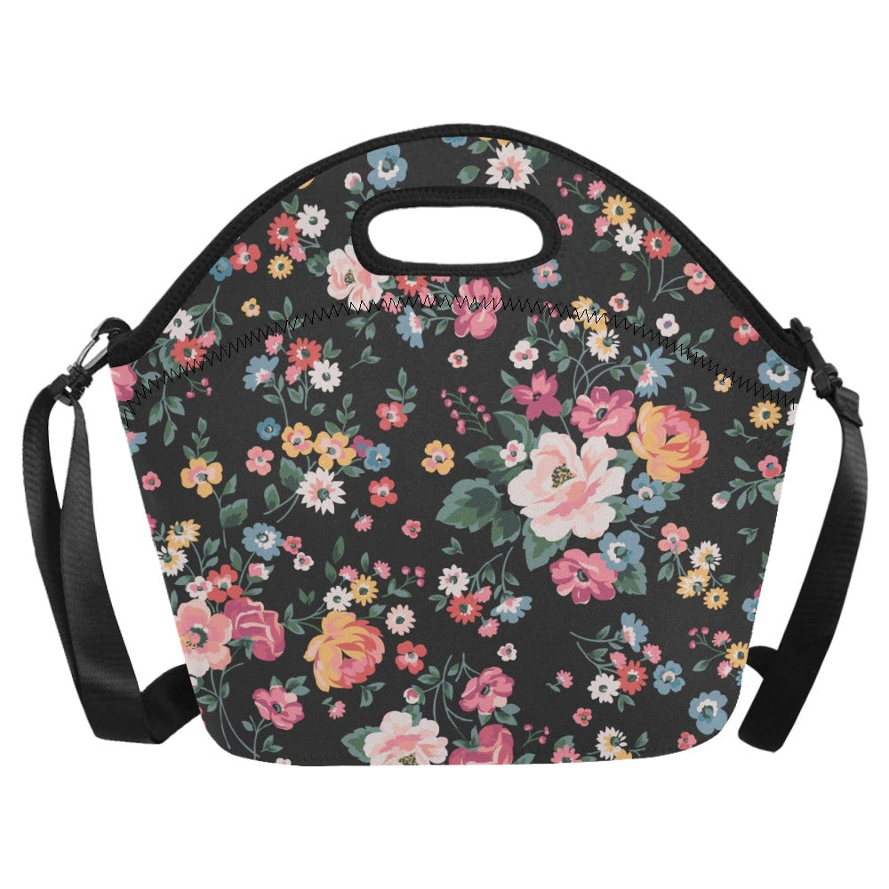 Pretty Floral - Neoprene Lunch Bag/Large Neoprene Lunch Bag/Large Plants Printed Offshore