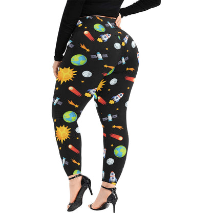 Busy Space - Women's Extra Plus Size High Waist Leggings Women's Extra Plus Size High Waist Leggings Printed Offshore Space