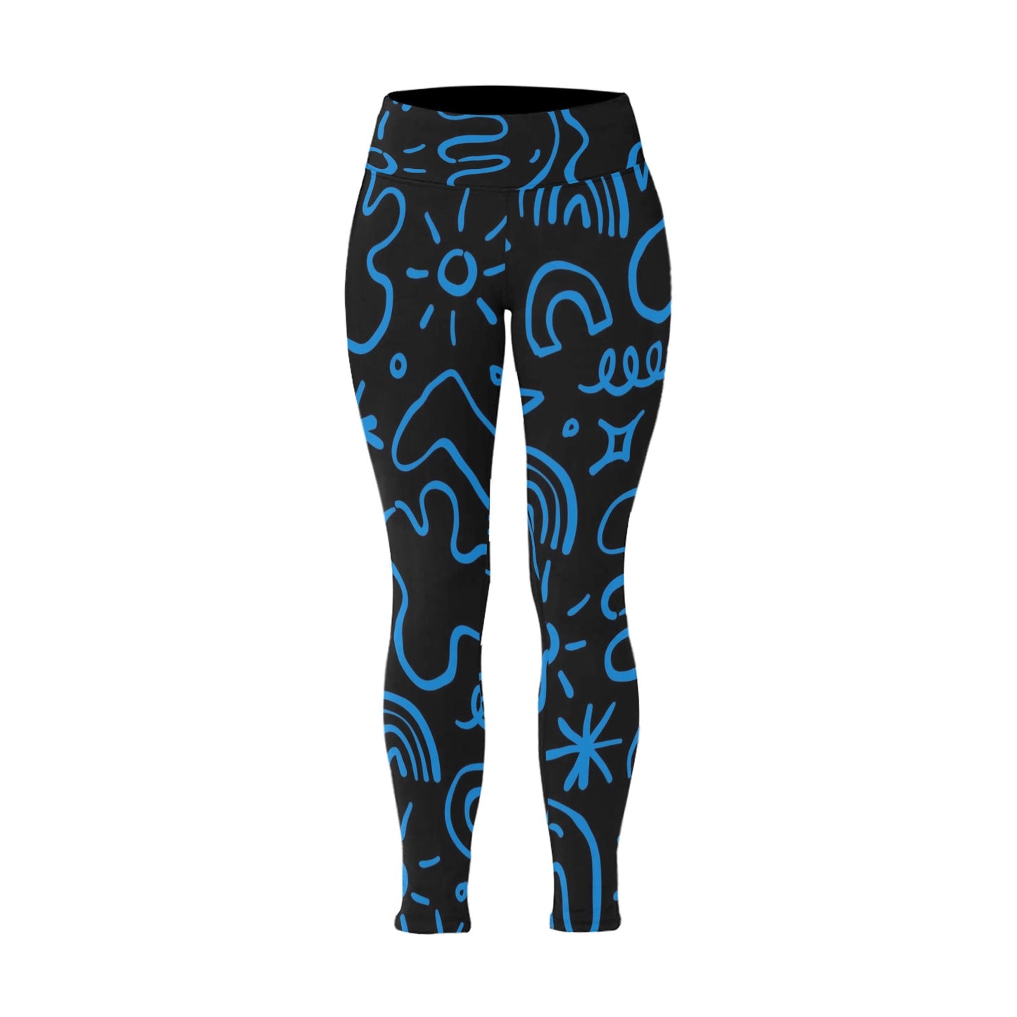 Blue Squiggle - Women's Plus Size High Waist Leggings Women's Plus Size High Waist Leggings