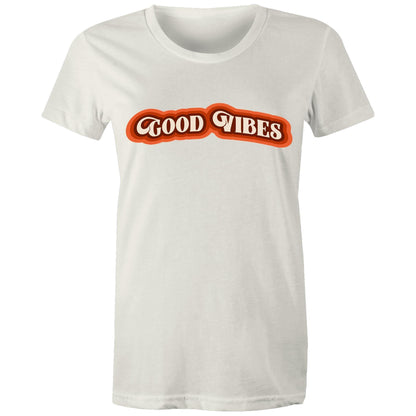 Good Vibes - Women's T-shirt Natural Womens T-shirt Retro Womens