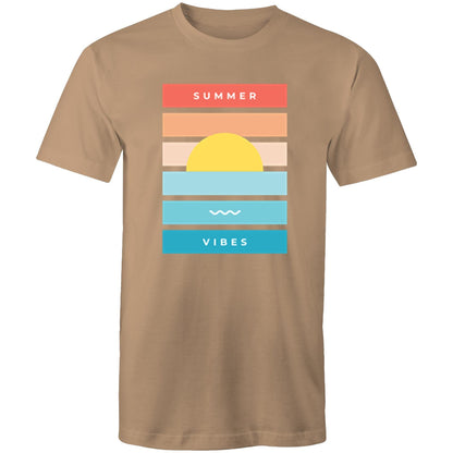 Summer Vibes - Mens T-Shirt Tan Mens T-shirt Mens Retro Summer