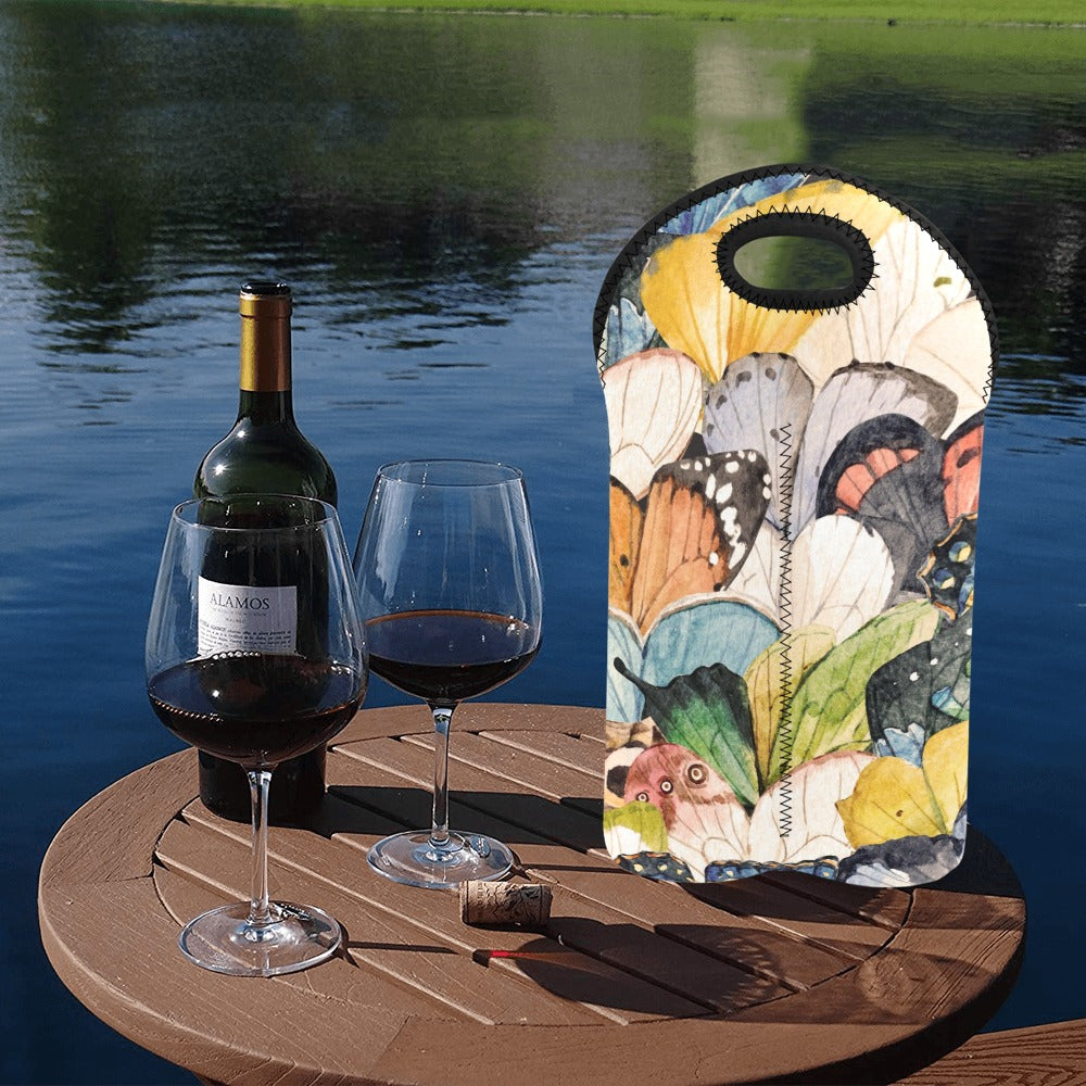 Butterfly Wings - 2-Bottle Neoprene Wine Bag 2 Bottle Wine Bag