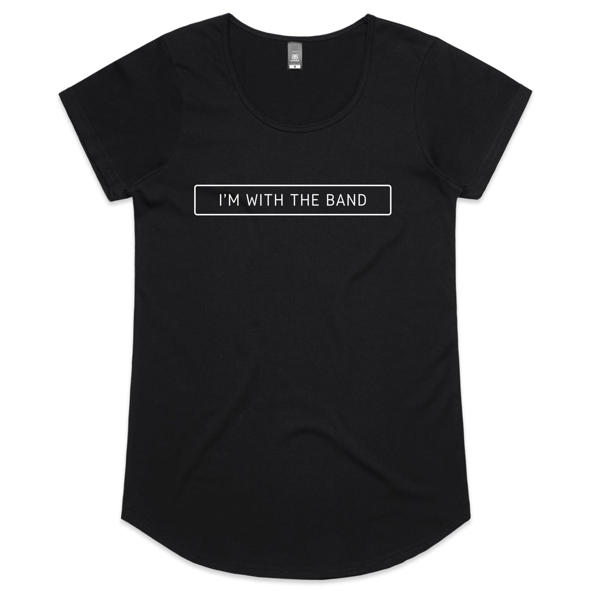 I'm With The Band - Womens Scoop Neck T-Shirt Black Womens Scoop Neck T-shirt Music