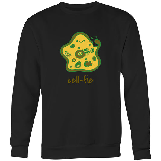 Cell-fie - Crew Sweatshirt Black Sweatshirt Science