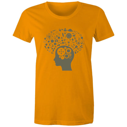 Science Brain - Womens T-shirt Orange Womens T-shirt Science Womens