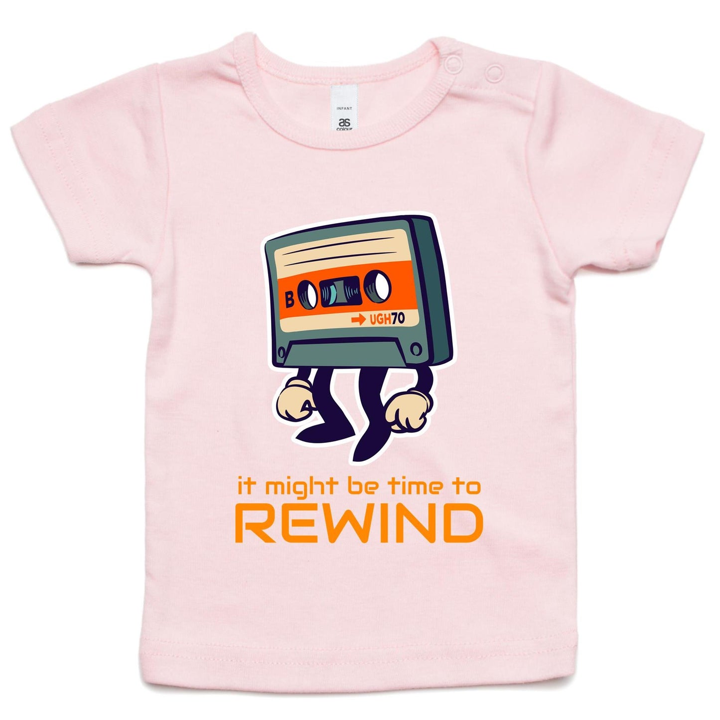 It Might Be Time To Rewind - Baby T-shirt Pink Baby T-shirt Music Retro