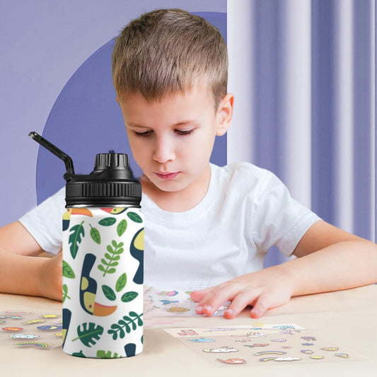 Toucans - Kids Water Bottle with Chug Lid (12 oz) Kids Water Bottle with Chug Lid