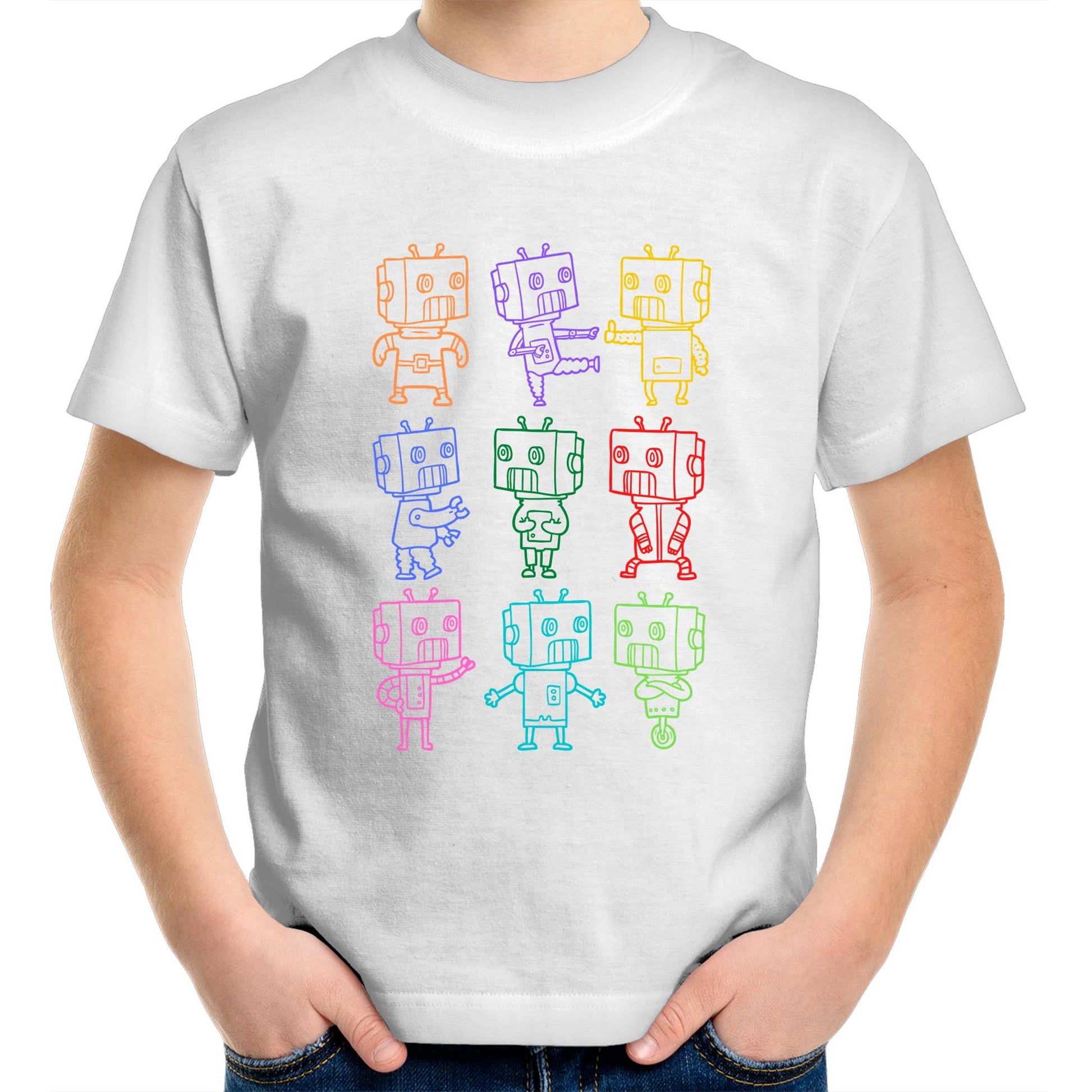 Robots - Kids Youth Crew T-Shirt White Kids Youth T-shirt