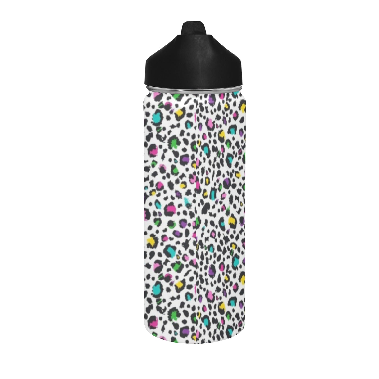 Animal Print In Colour - Insulated Water Bottle with Straw Lid (18 oz) Insulated Water Bottle with Straw Lid Printed Offshore