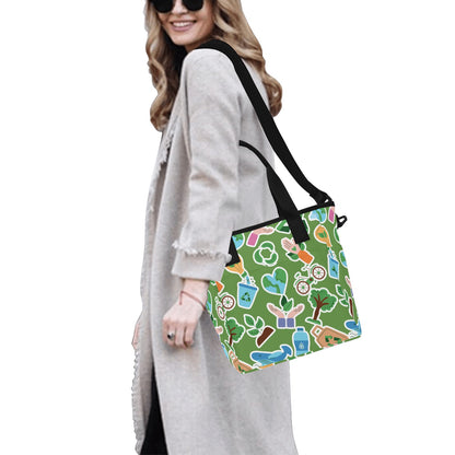 Earth Stickers - Tote Bag with Shoulder Strap Nylon Tote Bag