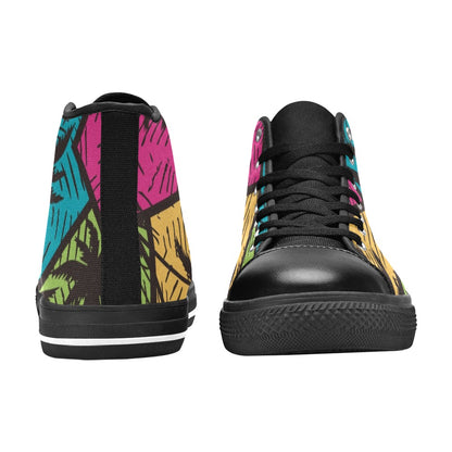 Tropical Palm Trees - High Top Canvas Shoes for Kids Kids High Top Canvas Shoes