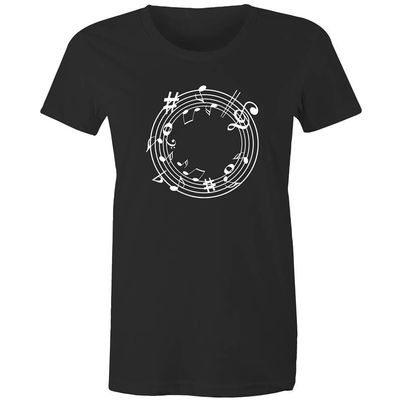 Music Circle - Women's T-shirt Black Womens T-shirt Music Womens