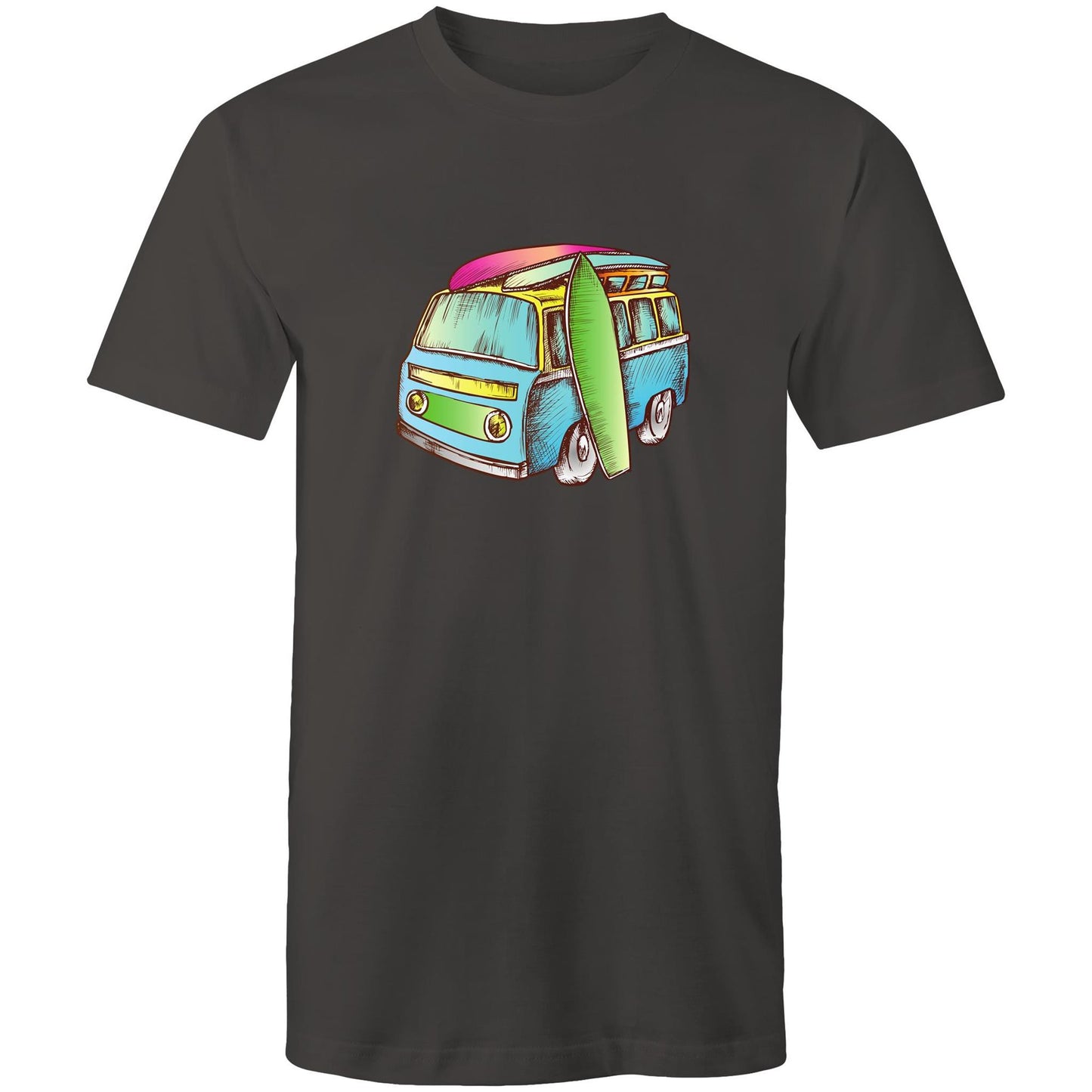 Surf Trip - Mens T-Shirt Charcoal Mens T-shirt Mens Retro Summer