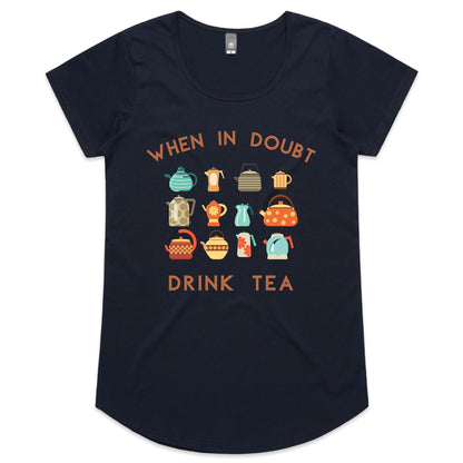 Drink Tea - Womens Scoop Neck T-Shirt Navy Womens Scoop Neck T-shirt Tea Womens